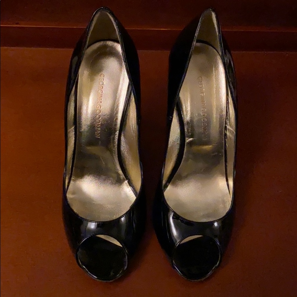 Georgina Goodman black patent leather heels